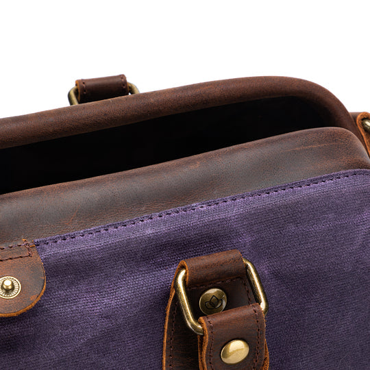  Maker's Canvas Satchel | Purple by della Q sold by Lift Bridge Yarns