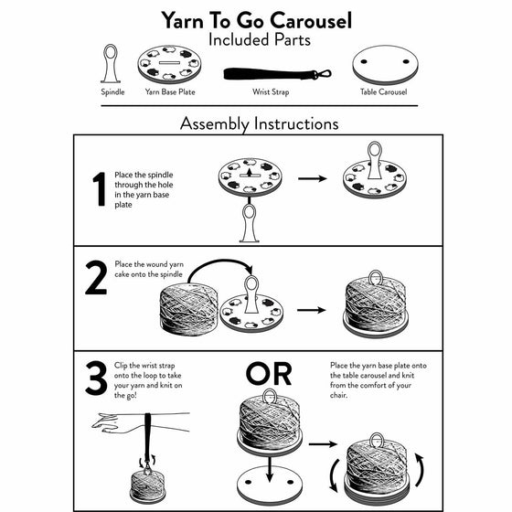  Yarn To Go Carousel – Portable Yarn Butler (No Wrist Strap) by Twice Sheared Sheep sold by Lift Bridge Yarns