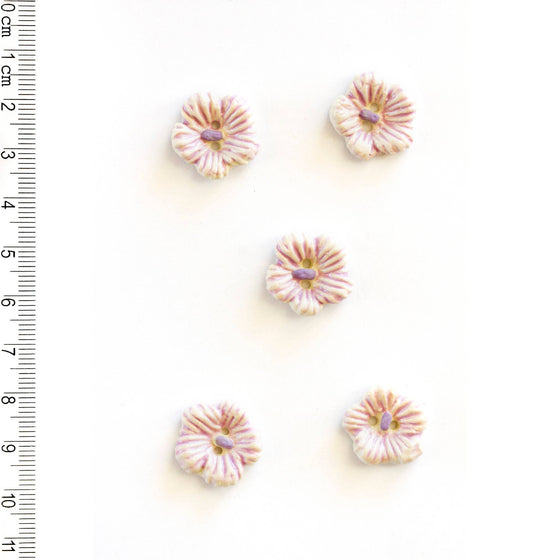 Pink Flower Buttons | 5 ct