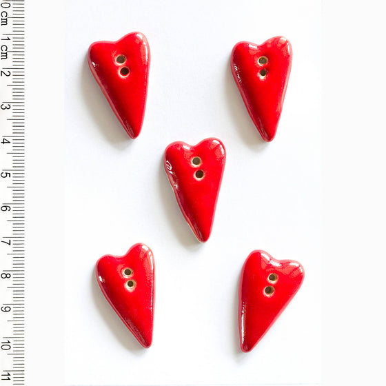 Red Heart Buttons | 5 ct