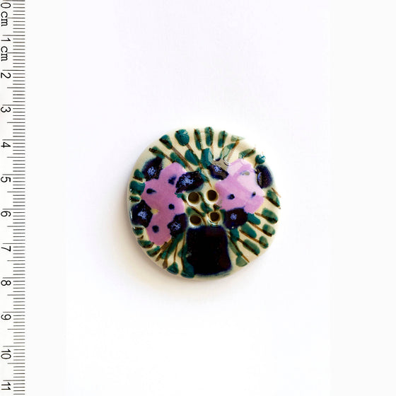 XL Purple Floral Statement Button | 1 ct