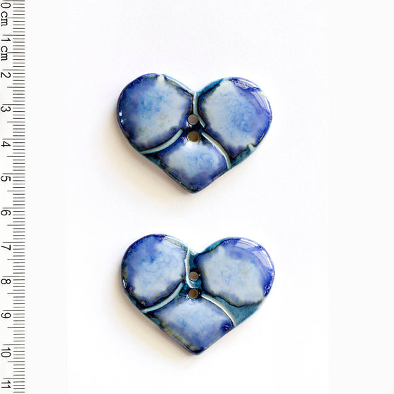 Blue Heart Buttons | 2 ct