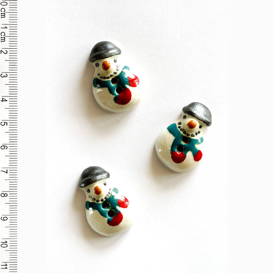 Festive Snowmen Buttons | 3 ct