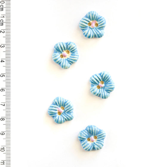 Blue Flower Buttons | 5 ct