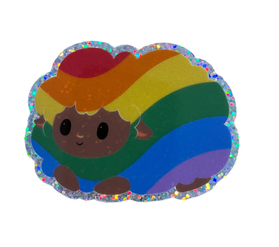  New Glitter Pride Sheep Sticker by Lift Bridge Yarns sold by Lift Bridge Yarns