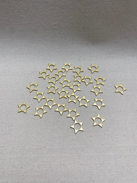 Gold Star Stitch Markers by Allstitch Studio sold by Lift Bridge Yarns