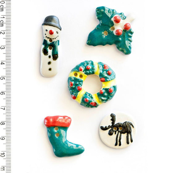 Christmas Button Set C | 5 ct