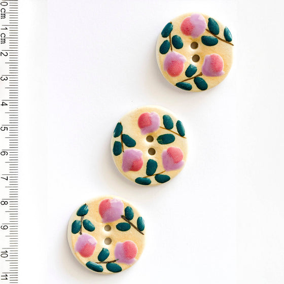 Pink Floral Buttons | 3 ct